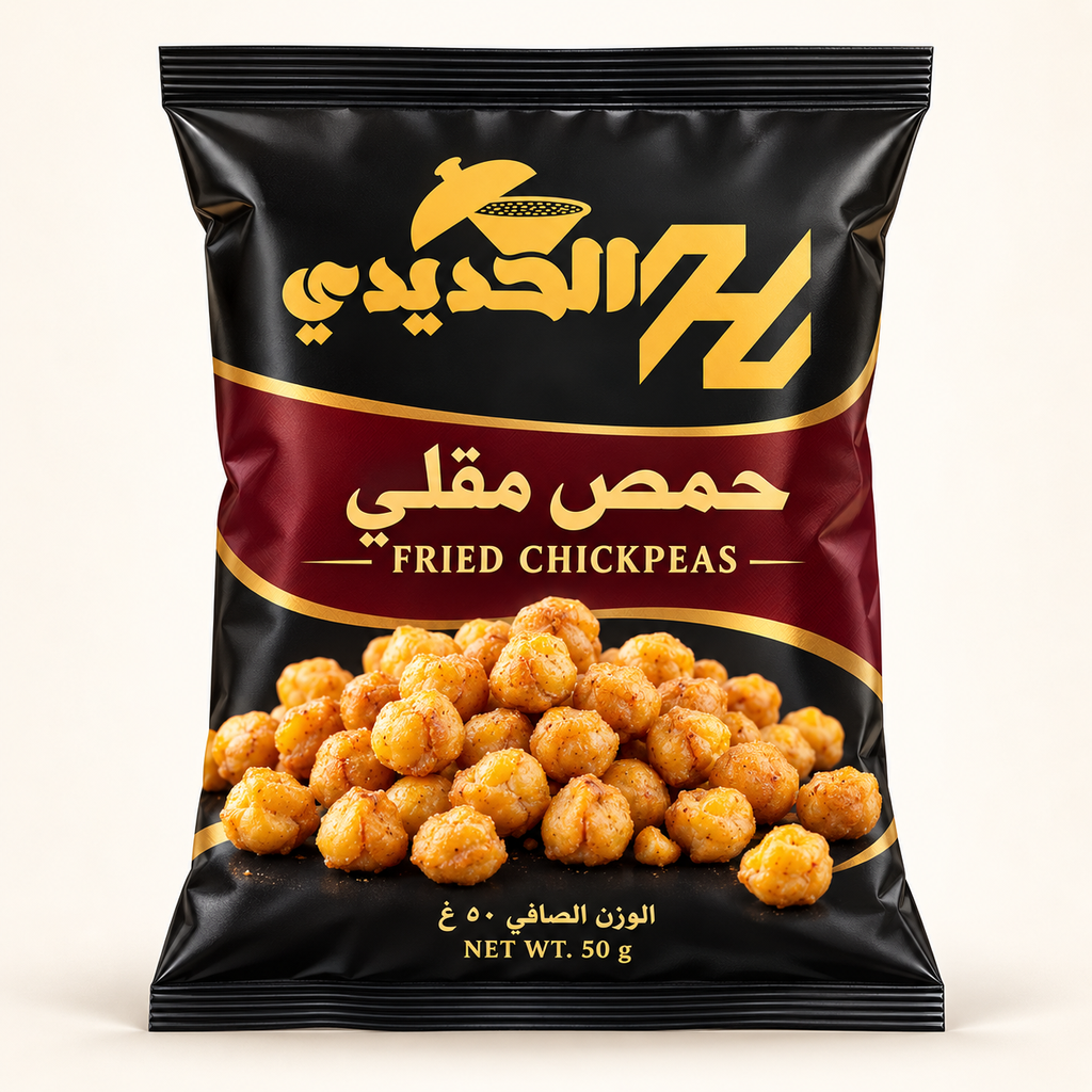 تصور عبوة الحمص المقلي من الحديدي