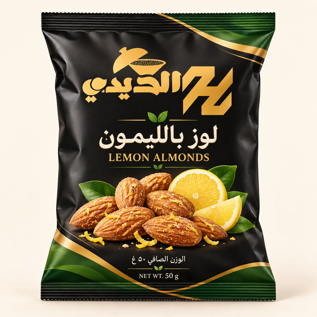 تصور عبوة اللوز بالليمون من الحديدي